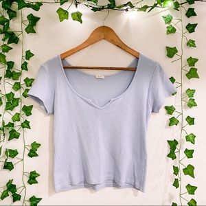 Light periwinkle blue wide neck top